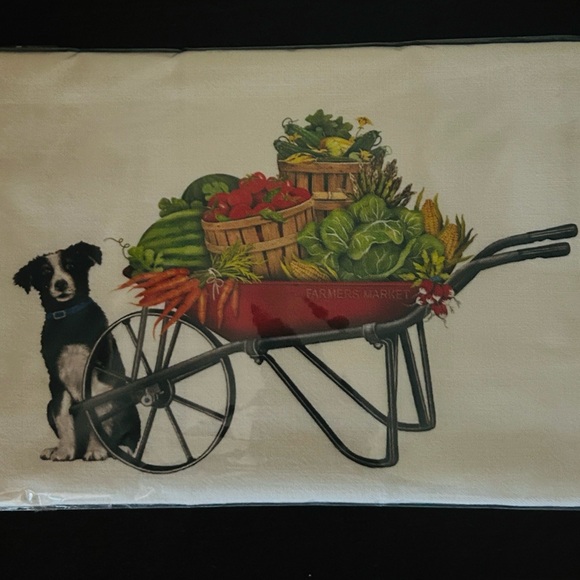 🌾 Artisan Harvest Wheelbarrow Flour Sack Towel - Picture 2 of 4